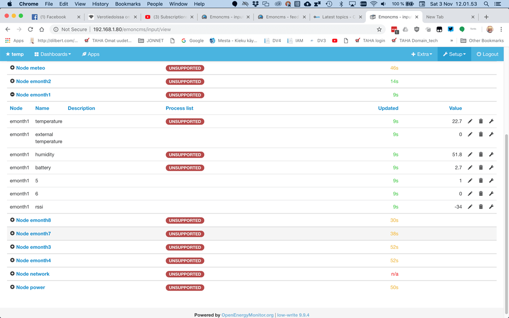 Local EmonPi And UNSUPPORTED Processes Emoncms OpenEnergyMonitor