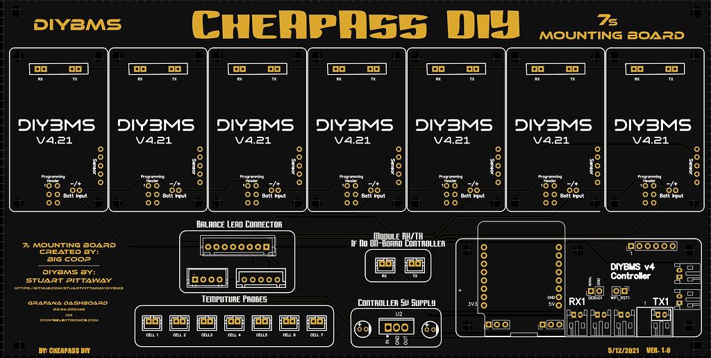 PCB To Hold 7 DIYBMS DiyBMS OpenEnergyMonitor Community