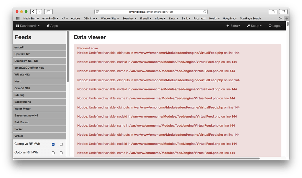 Lots of errors with Virtual Feeds Emoncms 9.8.6 - Emoncms ...