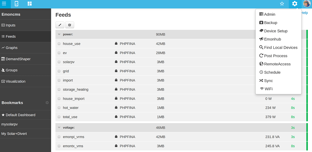 Emoncms V10.0.0-beta master branch release - Emoncms ...
