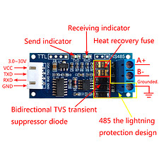 TTL-To-RS485-Module-485-To-UART-Serial-Port-3-3V-5V-Lightning-Protection-Hardware-Automatic