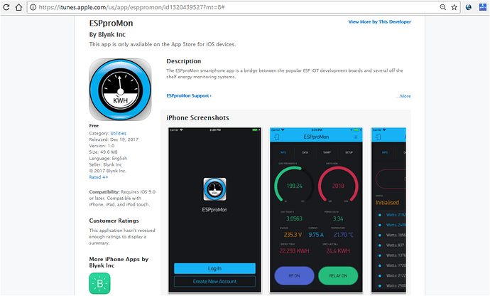 ESPproMon for iOS on itunes