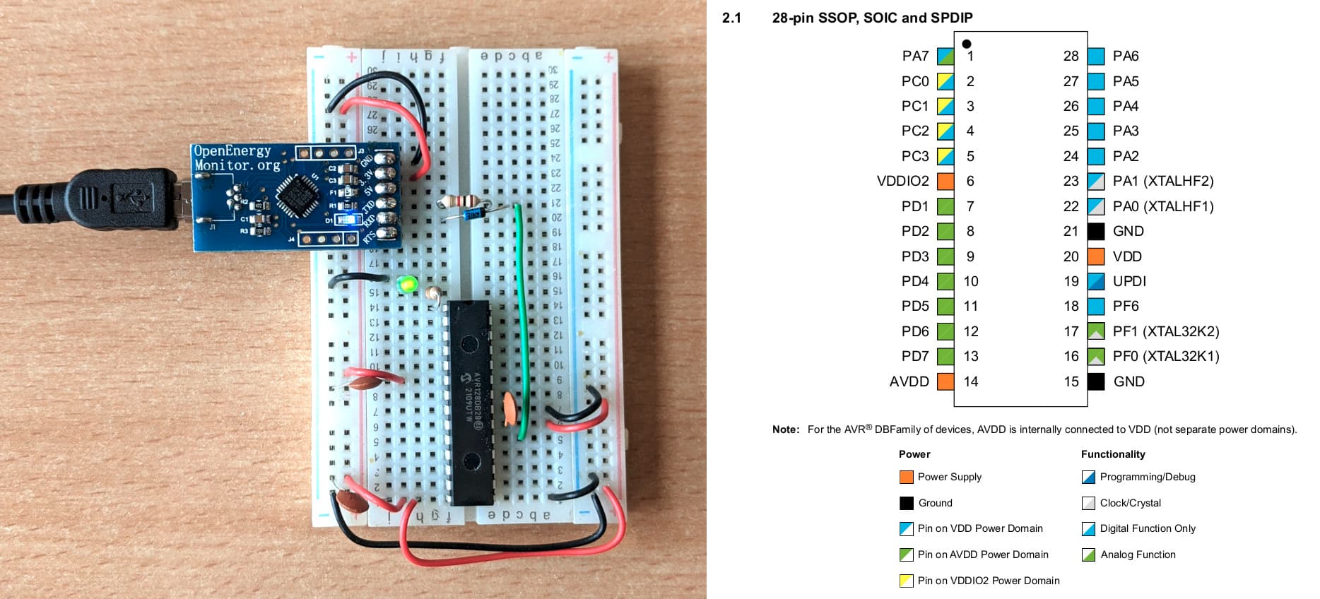 Getting started with the AVR-DB on a breadboard - Hardware -  OpenEnergyMonitor Community